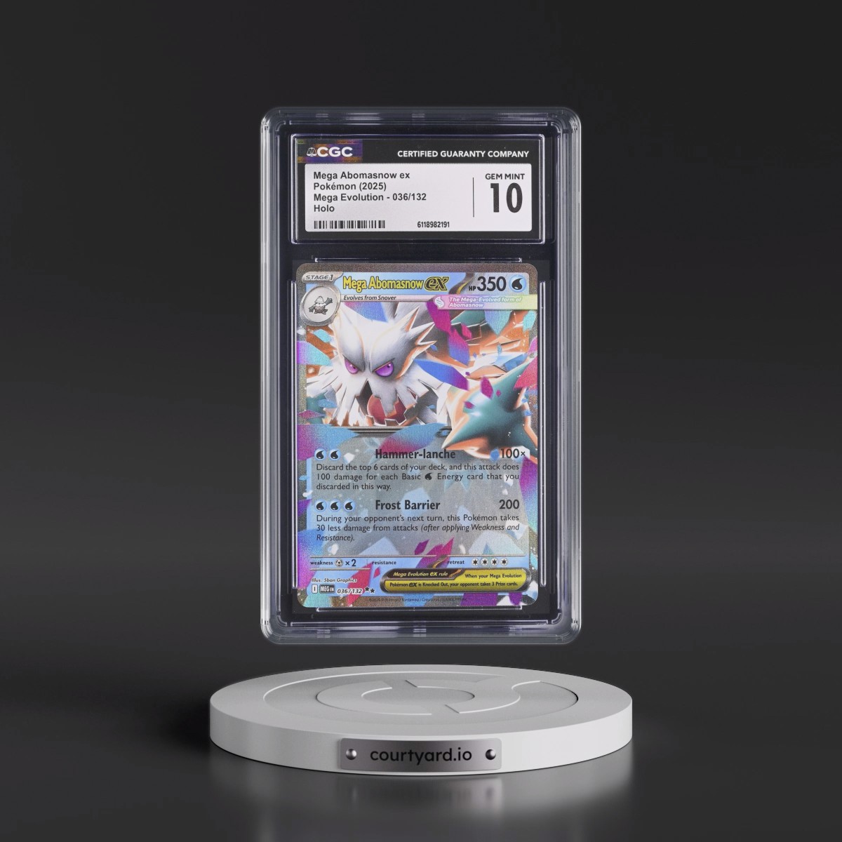2025 Mega Evolution - MEG EN #036/132 Mega Abomasnow ex - Holo (CGC 10 GEM MINT)