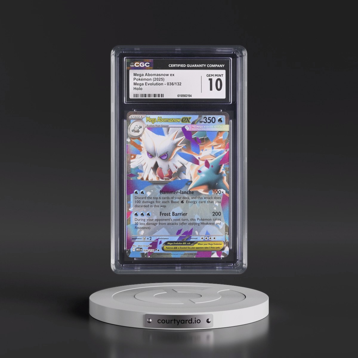 2025 Mega Evolution - MEG EN #036/132 Mega Abomasnow ex - Holo (CGC 10 GEM MINT)