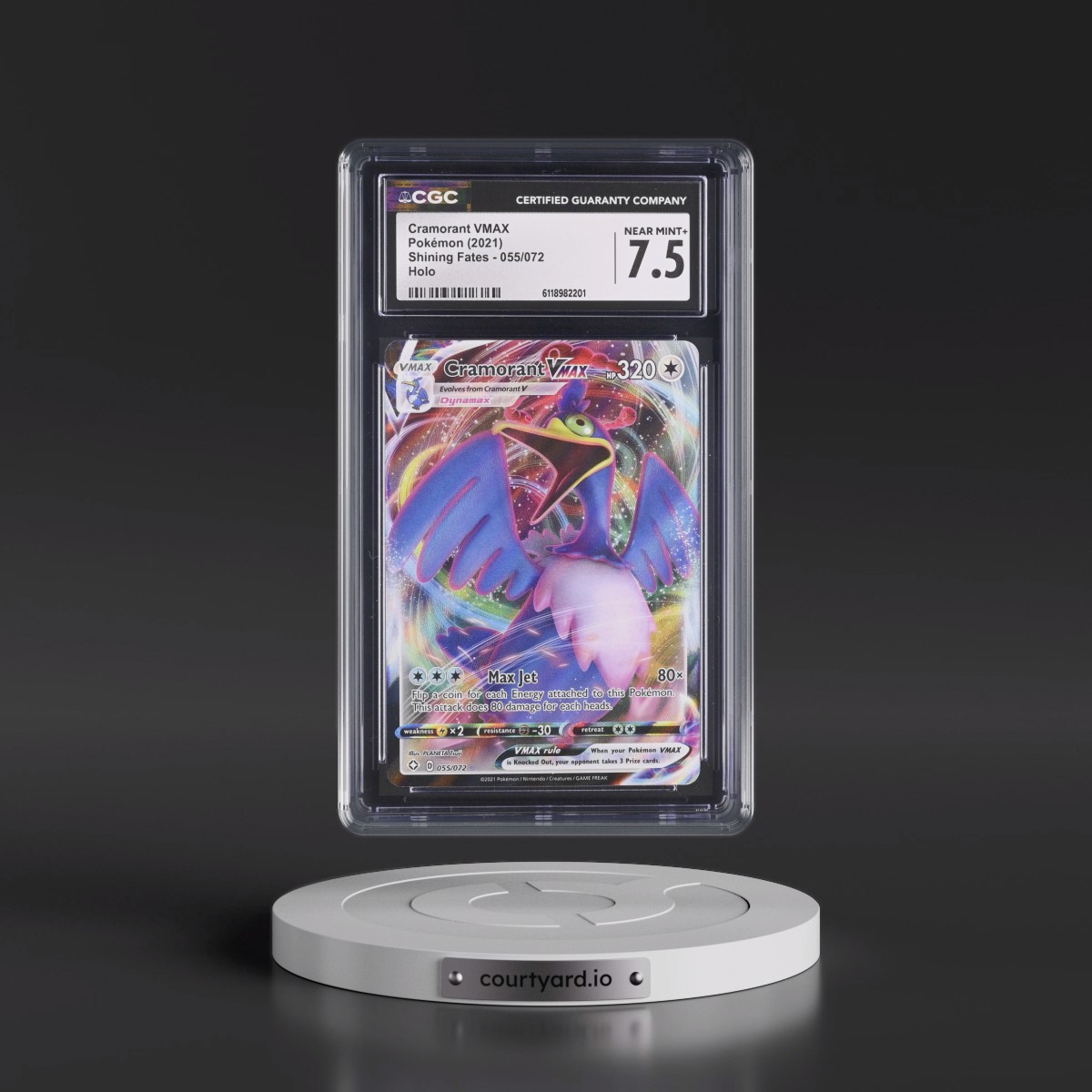 2021 Shining Fates #055/072 Cramorant VMAX - Holo (CGC 7.5 NM+)