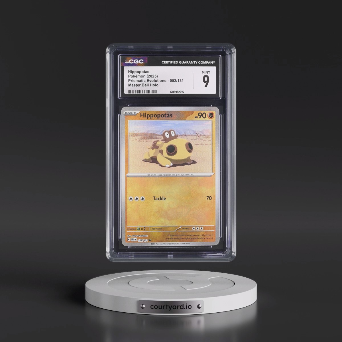 2024 Prismatic Evolutions - PRE EN #052/131 Hippopotas - Master Ball Holo (CGC 9 MINT)