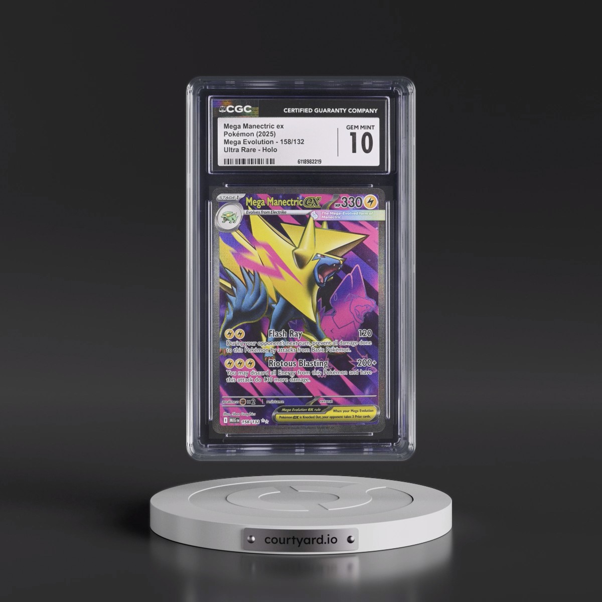 2025 Mega Evolution - MEG EN #158/132 Mega Manectric ex - Ultra Rare Holo (CGC 10 GEM MINT)