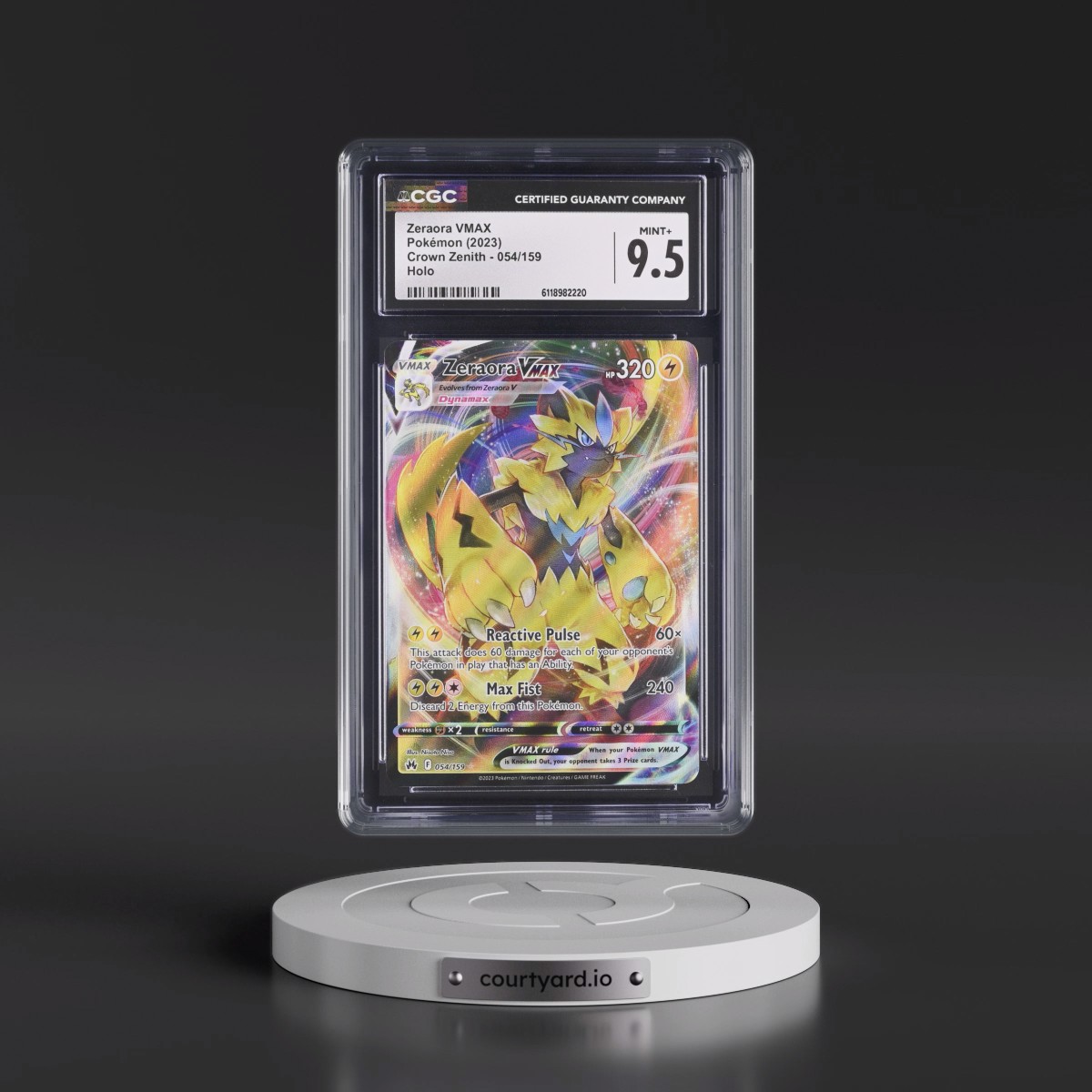 2023 Crown Zenith #054/159 Zeraora VMAX - Holo (CGC 9.5 MINT+)