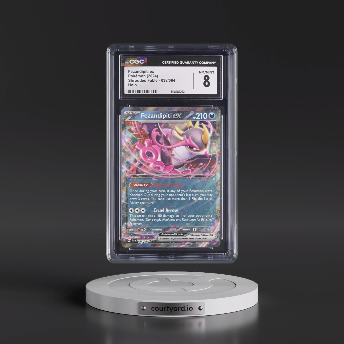 2023 Shrouded Fable - SFA EN #038/064 Fezandipiti ex - Holo (CGC 8 NM-MT)