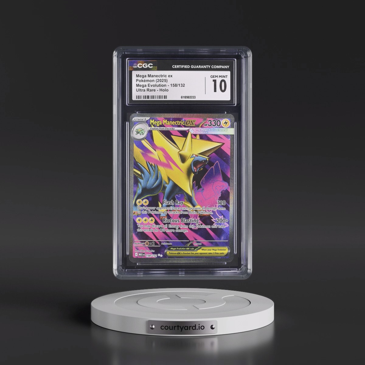 2025 Mega Evolution - MEG EN #158/132 Mega Manectric ex - Ultra Rare Holo (CGC 10 GEM MINT)