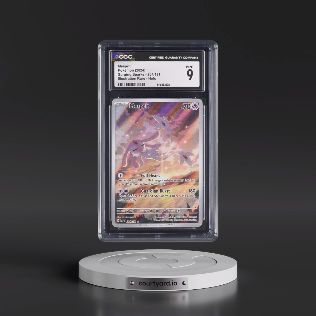 2024 Surging Sparks - SSP EN #204/191 Mesprit - Illustration Rare Holo (CGC 9 MINT)