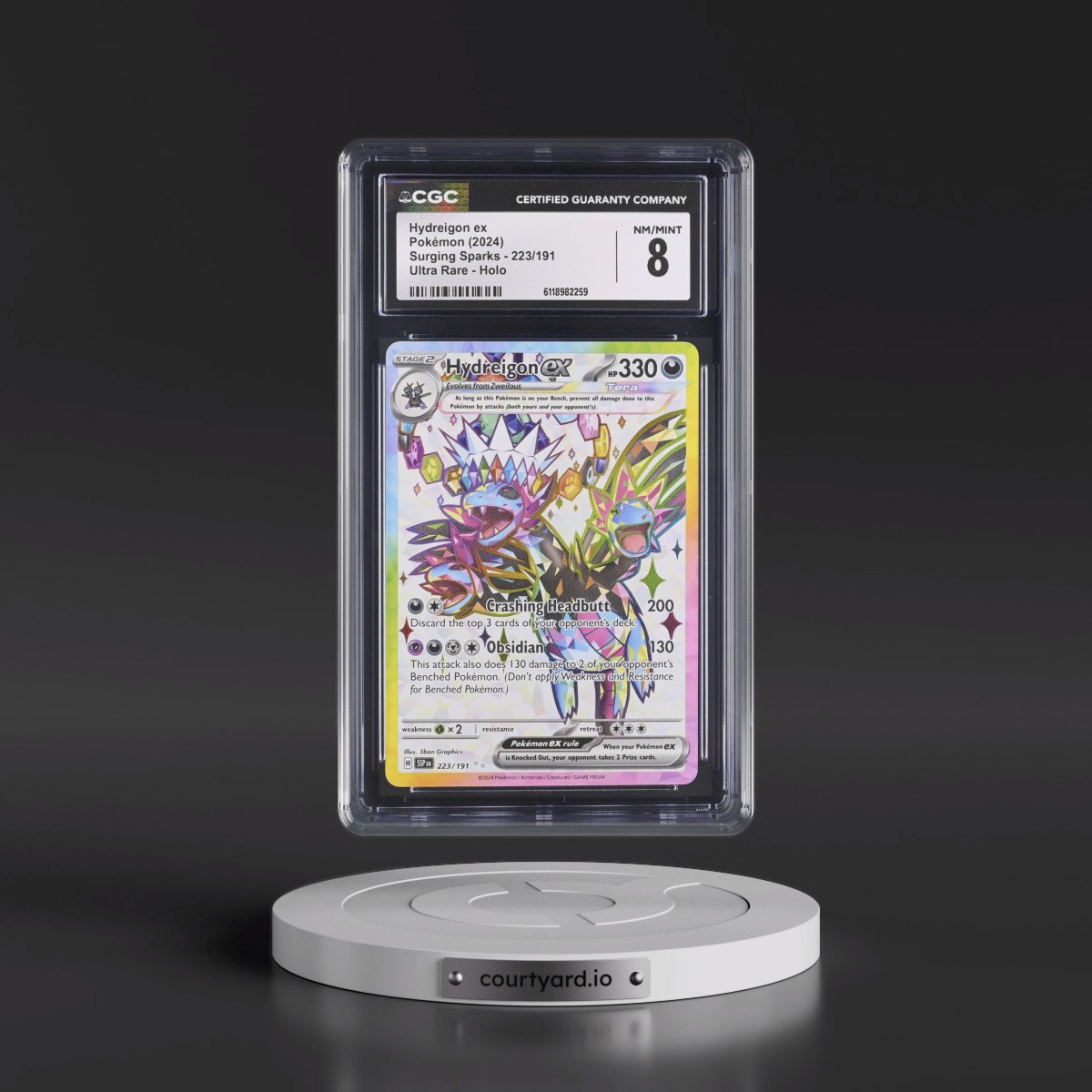 2024 Surging Sparks - SSP EN #223/191 Hydreigon ex - Ultra Rare Holo (CGC 8 NM-MT)