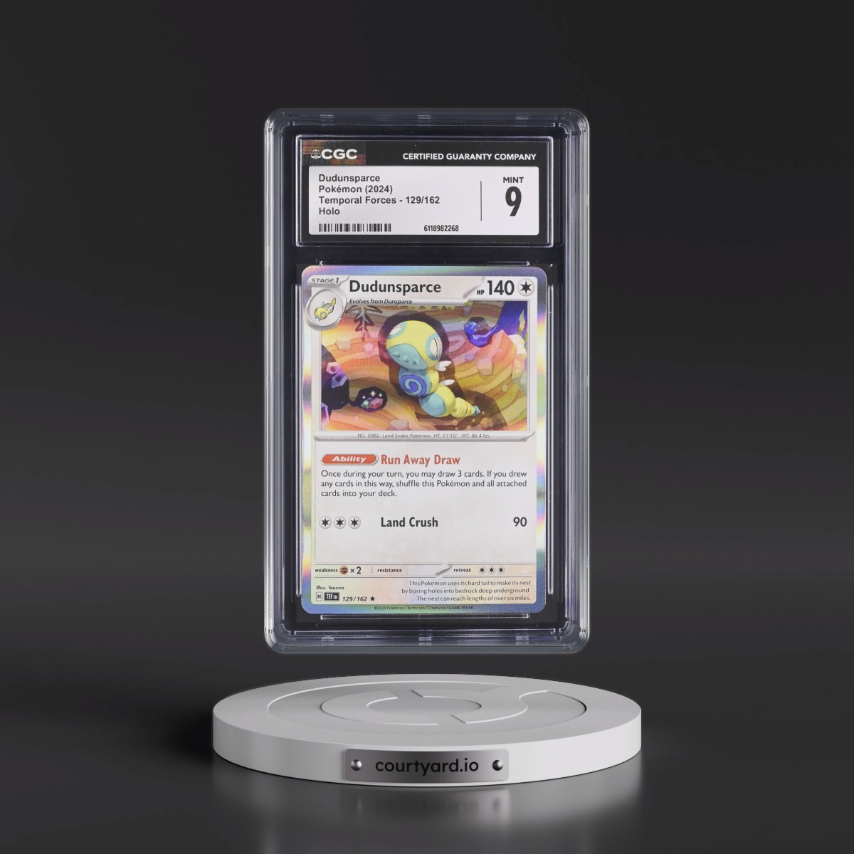 2023 Temporal Forces - TEF EN #129/162 Dudunsparce - Holo (CGC 9 MINT)
