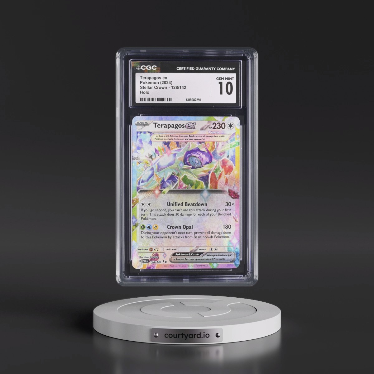2024 Stellar Crown - SCR EN #128/142 Terapagos ex - Holo (CGC 10 GEM MINT)