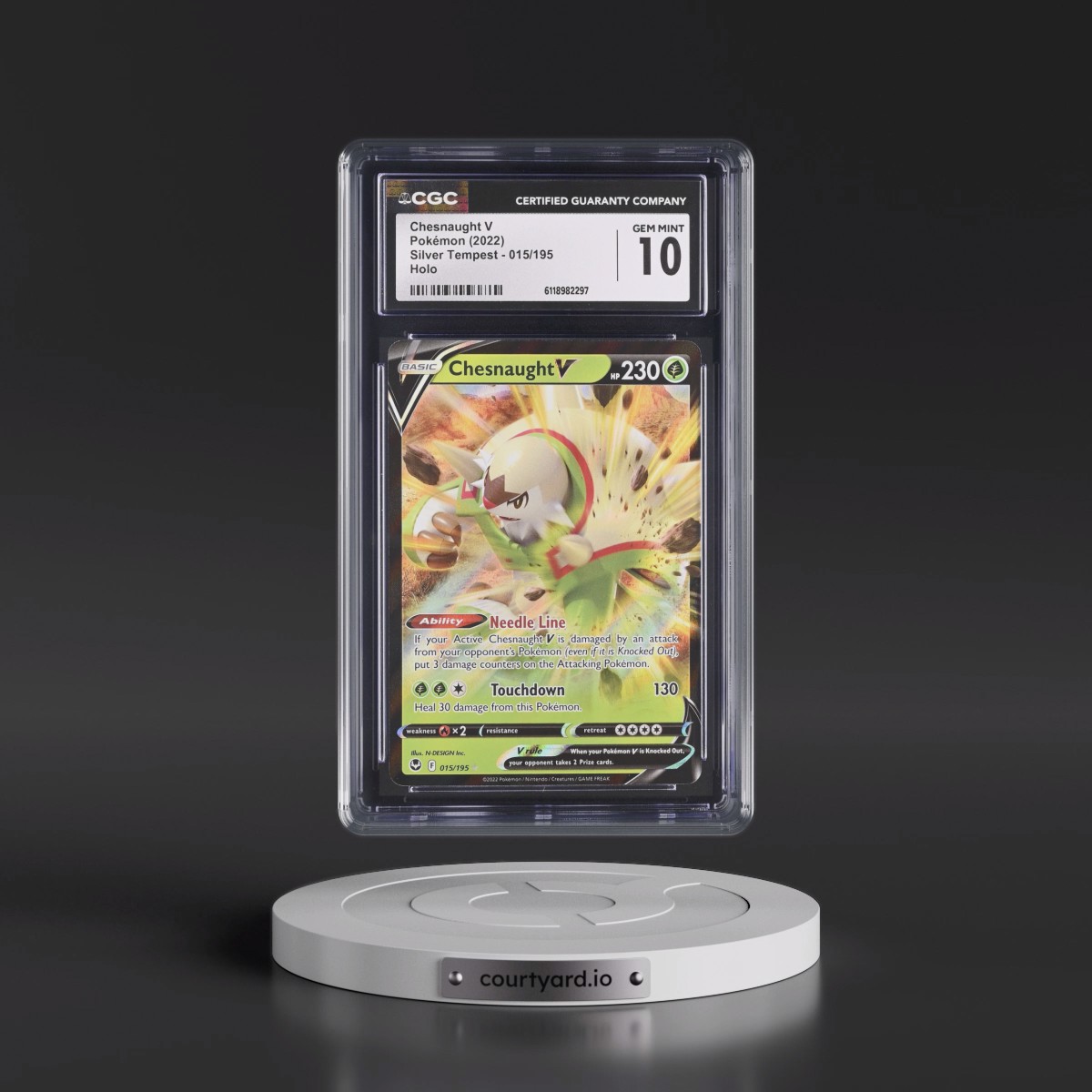 2022 Silver Tempest #015/195 Chesnaught V - Holo (CGC 10 GEM MINT)