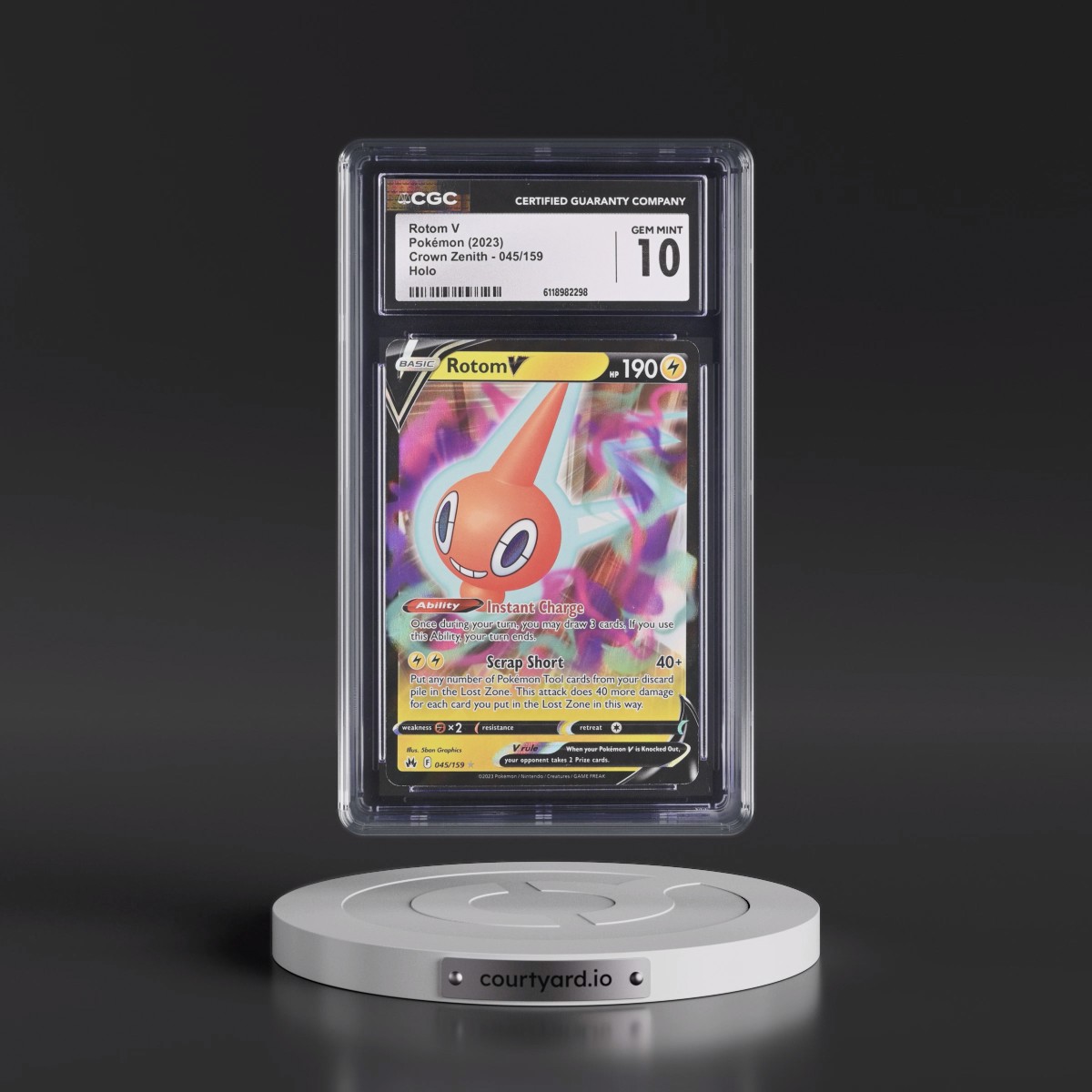 2023 Crown Zenith #045/159 Rotom V - Holo (CGC 10 GEM MINT)