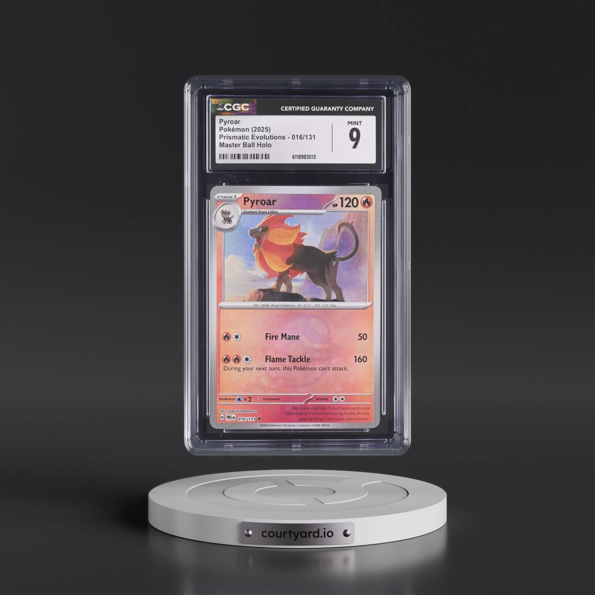 2024 Prismatic Evolutions - PRE EN #016/131 Pyroar - Master Ball Holo (CGC 9 MINT)
