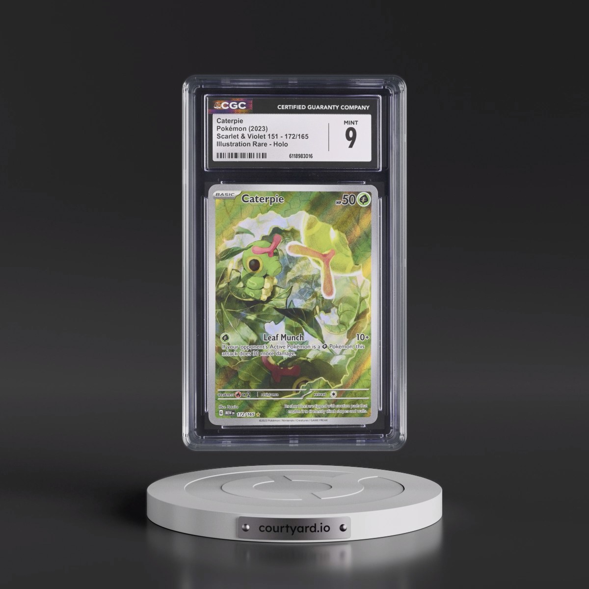2023 Scarlet & Violet 151 - MEW EN #172/165 Caterpie - Illustration Rare Holo (CGC 9 MINT)