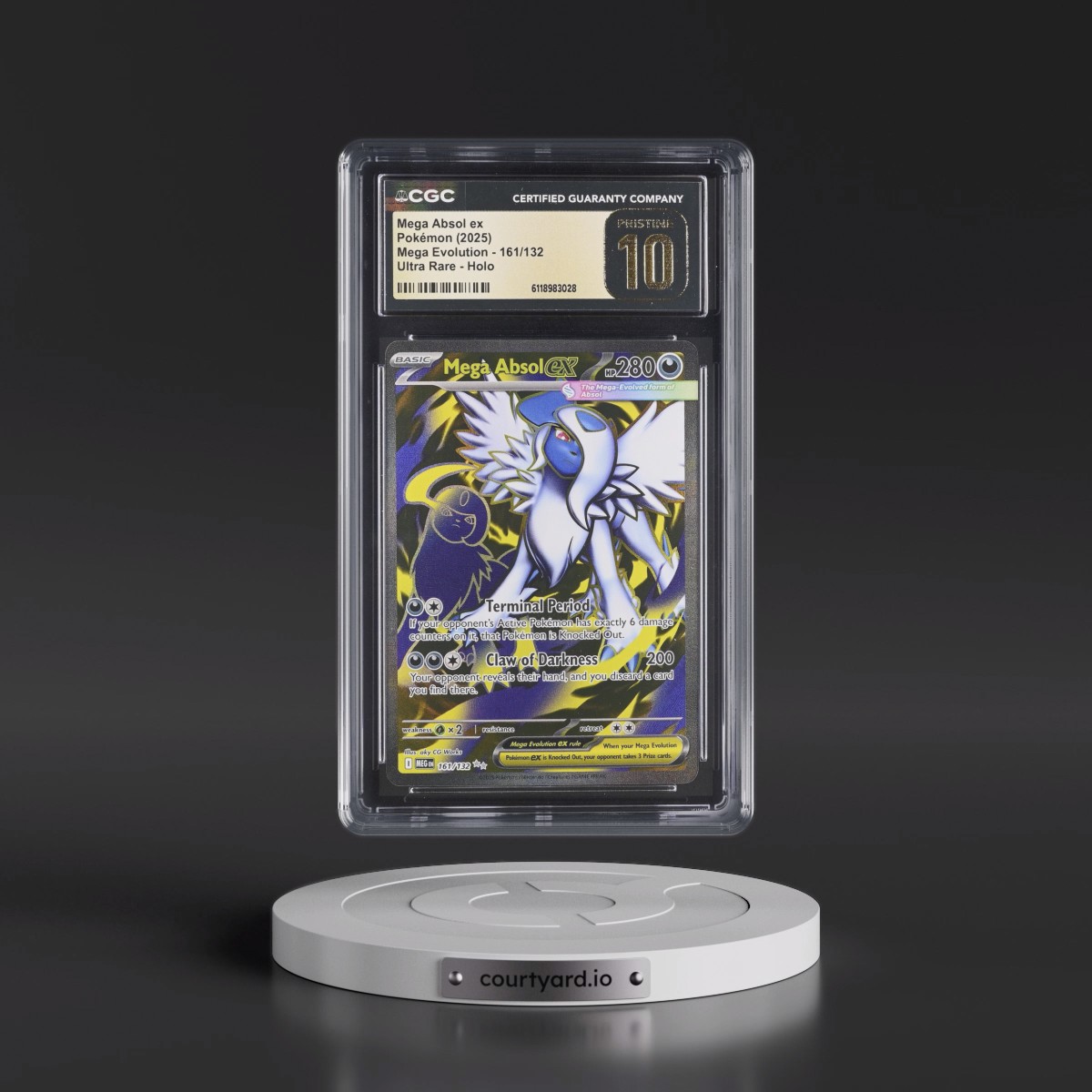 2025 Mega Evolution - MEG EN #161/132 Mega Absol ex - Ultra Rare Holo (CGC 10 PRISTINE)