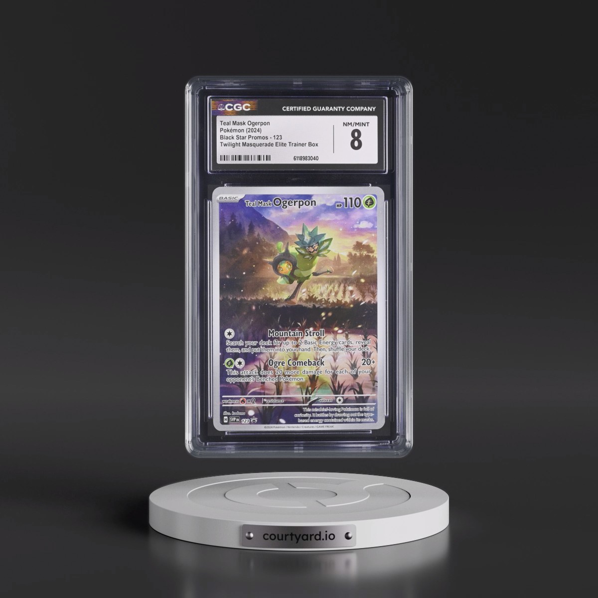 2023 Black Star Promos - Scarlet & Violet SVP EN #123 Teal Mask Ogerpon - Twilight Masquerade Elite Trainer Box (Holo) (CGC 8 NM-MT)