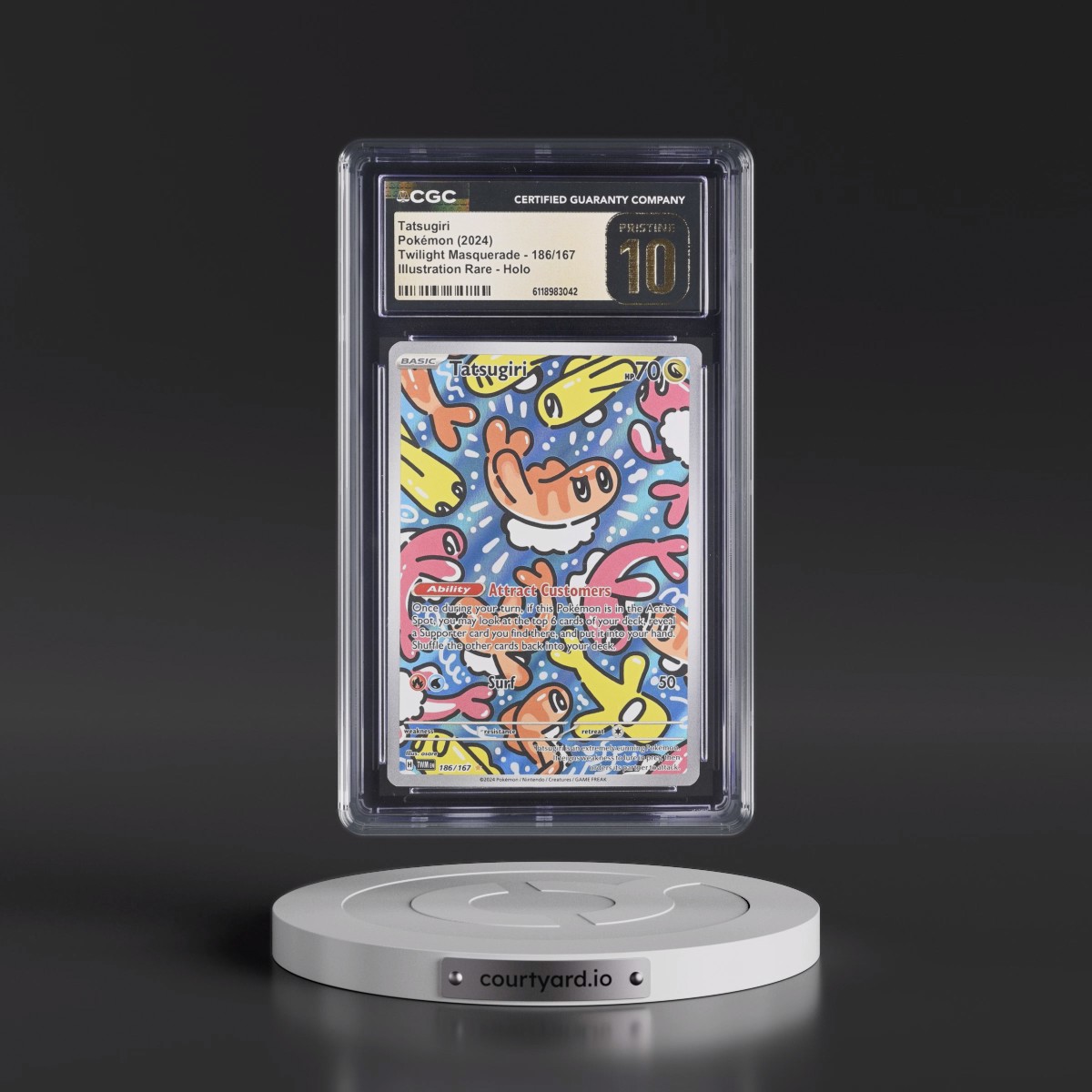 2024 Twilight Masquerade - TWM EN #186/167 Tatsugiri - Illustration Rare Holo (CGC 10 PRISTINE)