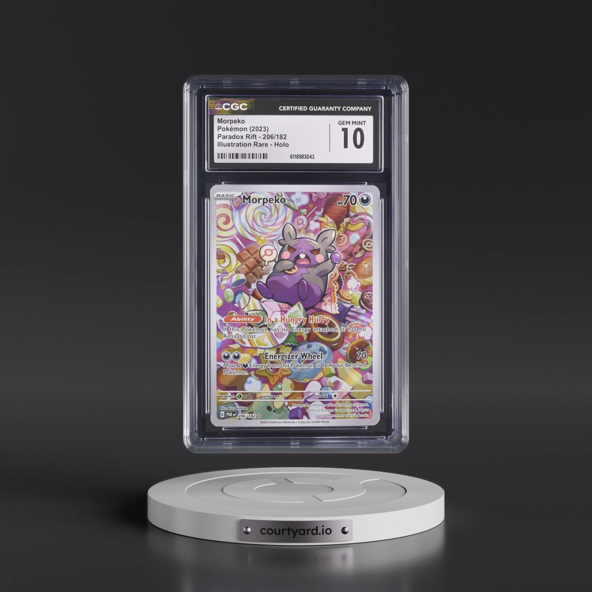 2023 Paradox Rift - PAR EN #206/182 Morpeko - Illustration Rare Holo (CGC 10 GEM MINT)