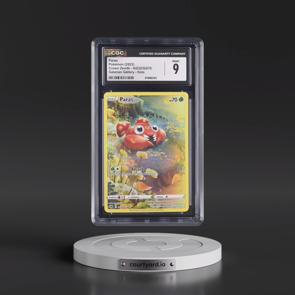 2023 Crown Zenith #GG32/GG70 Paras - Galarian Gallery Holo (CGC 9 MINT)