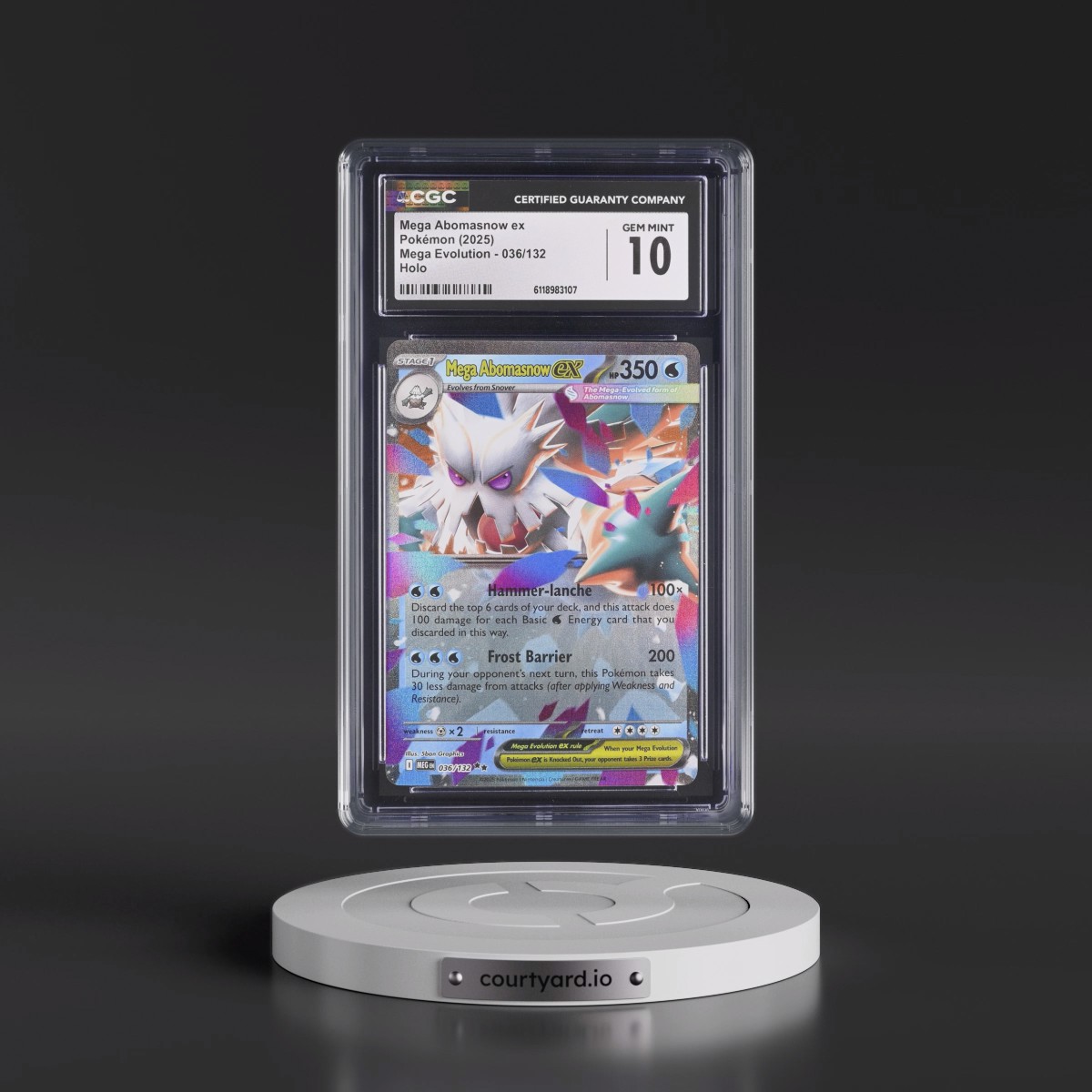 2025 Mega Evolution - MEG EN #036/132 Mega Abomasnow ex - Holo (CGC 10 GEM MINT)