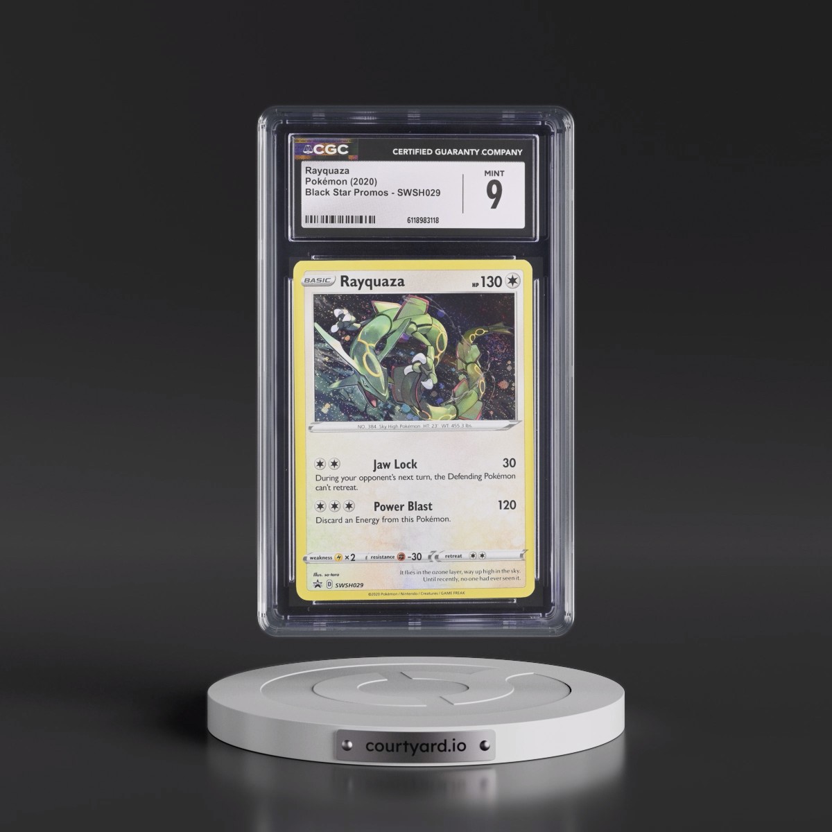 2017 Black Star Promos - Sword & Shield #SWSH029 Rayquaza - Cosmos Holo (CGC 9 MINT)