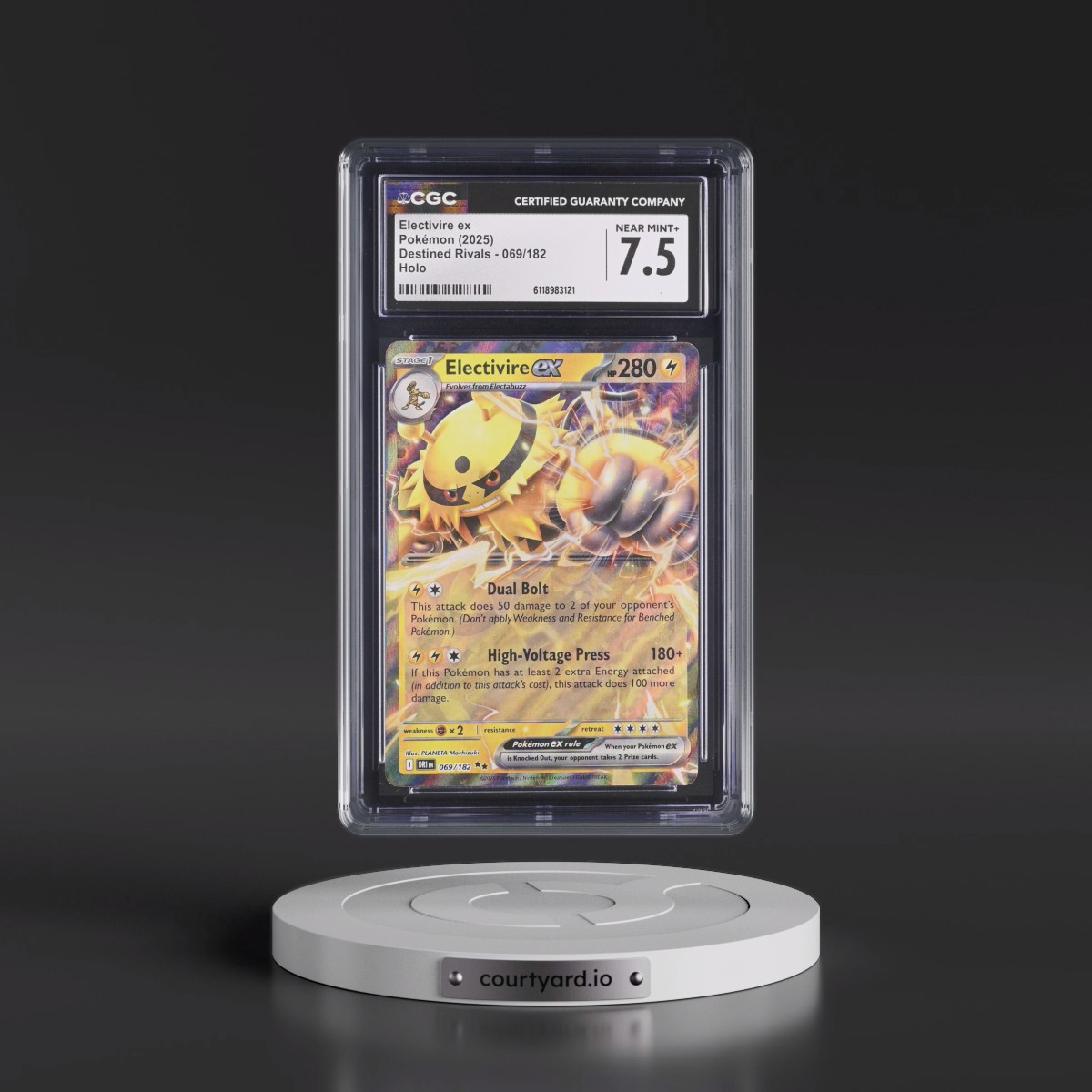 2025 Destined Rivals - DRI EN #069/182 Electivire ex - Holo (CGC 7.5 NM+)