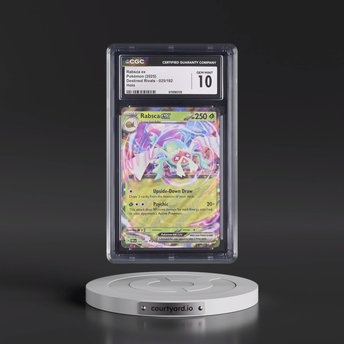 2025 Destined Rivals - DRI EN #025/182 Rabsca ex - Holo (CGC 10 GEM MINT)