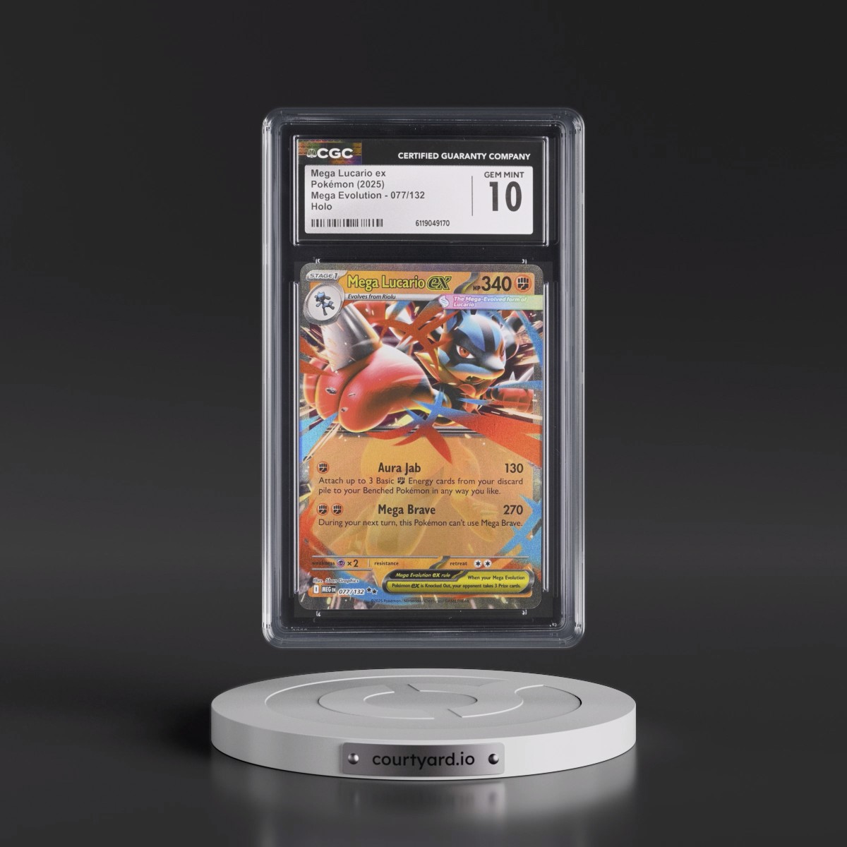 2025 Mega Evolution - MEG EN Mega Lucario ex - Holo #077/132 CGC 10