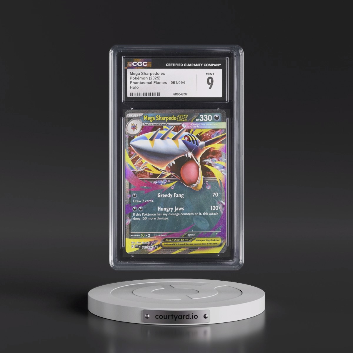 2025 Phantasmal Flames - PFL EN #061/094 Mega Sharpedo ex - Holo (CGC 9 MINT)