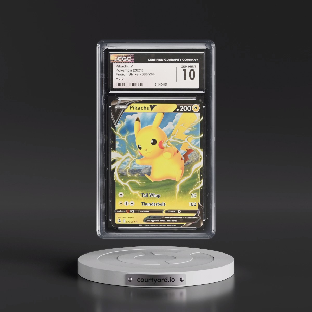 2019 Fusion Strike #086/264 Pikachu V - Holo (CGC 10 GEM MINT)
