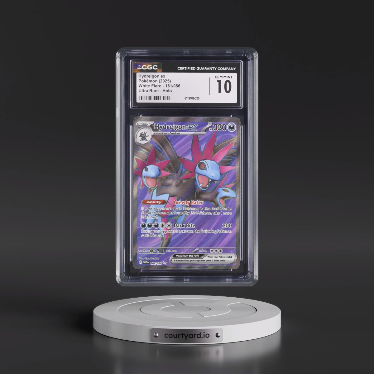 2025 White Flare - WHT EN #161/086 Hydreigon ex - Ultra Rare Holo (CGC 10 GEM MINT)