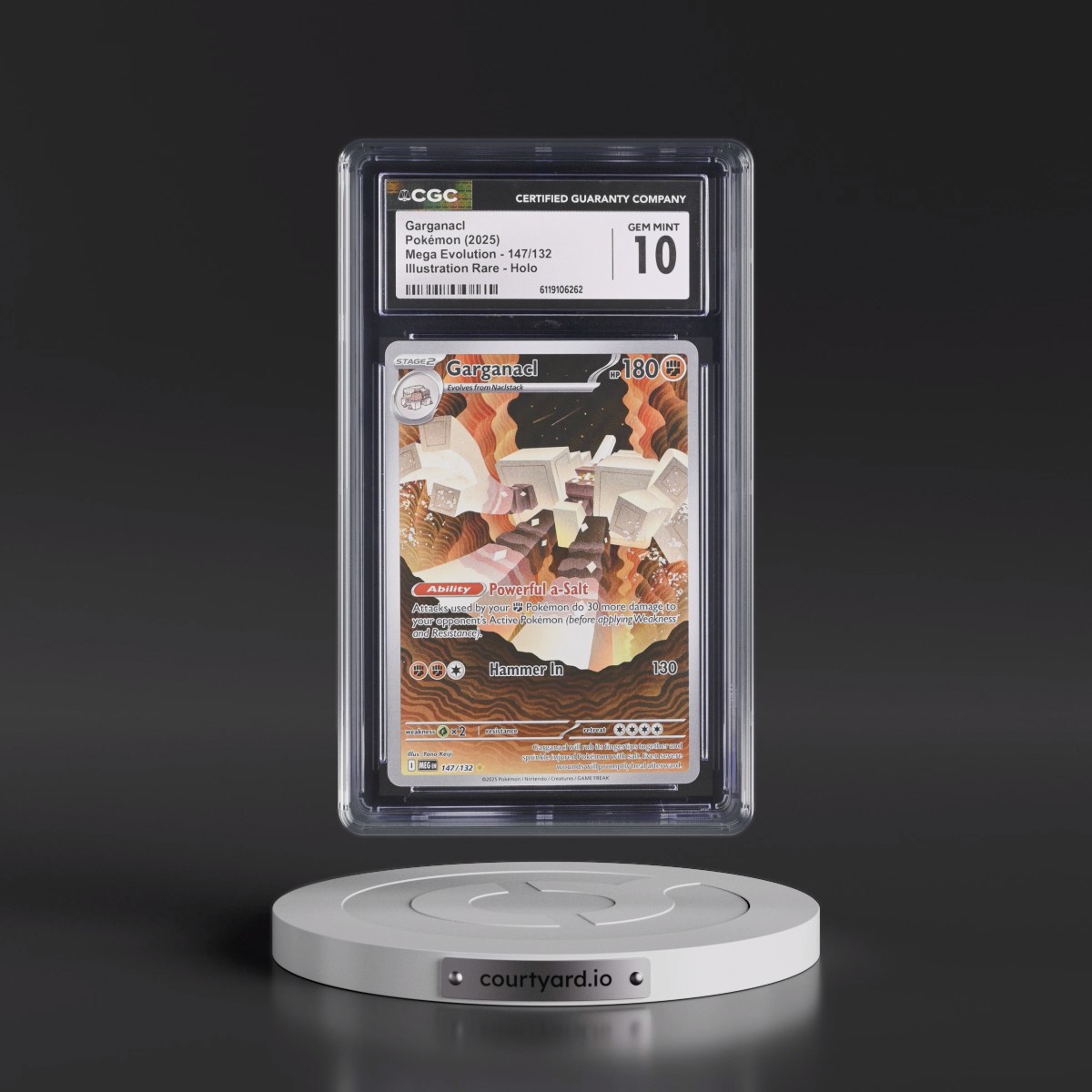 2025 Mega Evolution - MEG EN #147/132 Garganacl - Illustration Rare Holo (CGC 10 GEM MINT)