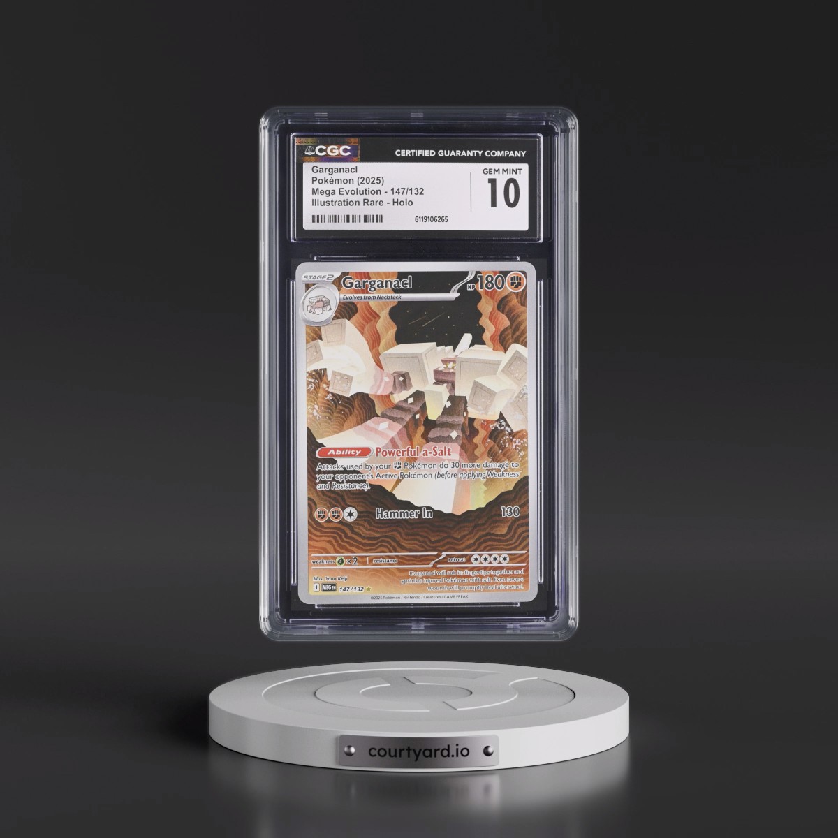 2025 Mega Evolution - MEG EN #147/132 Garganacl - Illustration Rare Holo (CGC 10 GEM MINT)