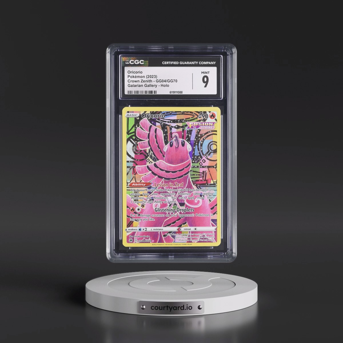 2023 Crown Zenith #GG04/GG70 Oricorio - Galarian Gallery Holo (CGC 9 MINT)