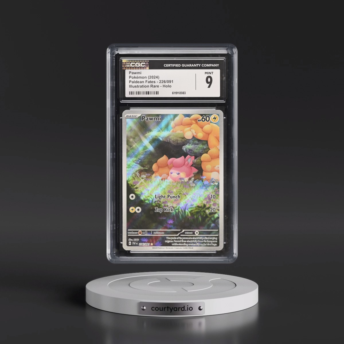 2024 Paldean Fates - PAF EN #226/091 Pawmi - Illustration Rare Holo (CGC 9 MINT)