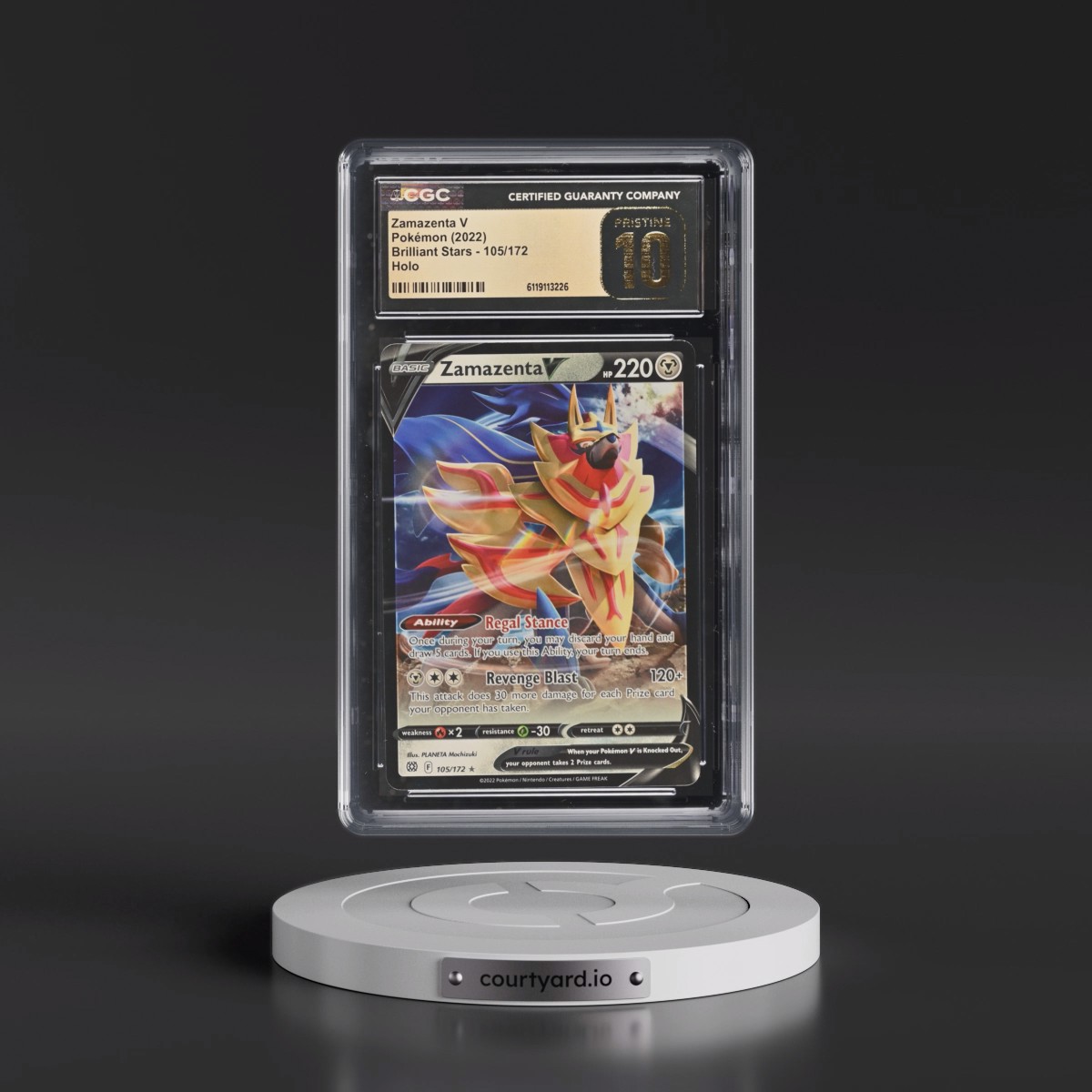 2022 Brilliant Stars Zamazenta V - Holo #105/172 CGC 10