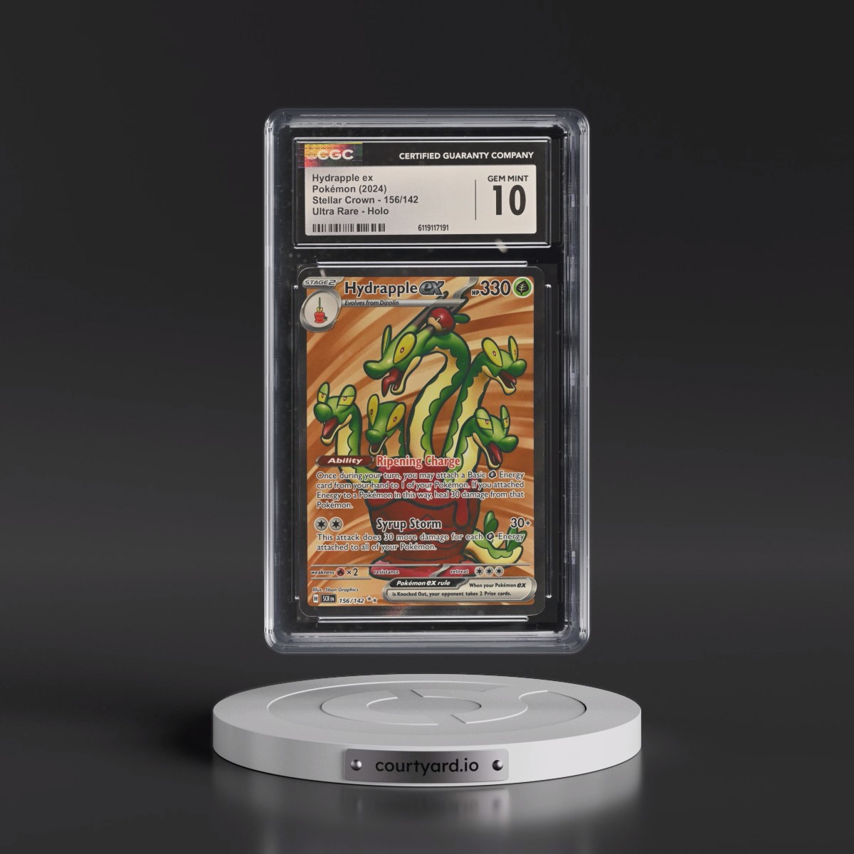2024 Stellar Crown - SCR EN #156/142 Hydrapple ex - Ultra Rare Holo (CGC 10 GEM MINT)