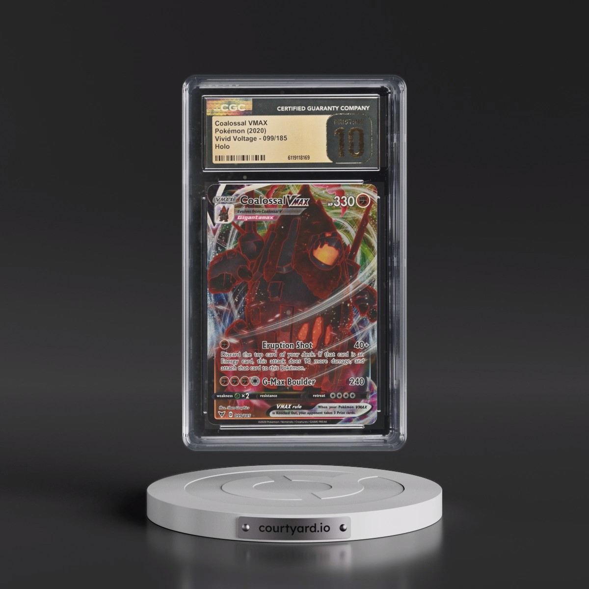 2020 Vivid Voltage #099/185 Coalossal VMAX - Holo (CGC 10 PRISTINE)