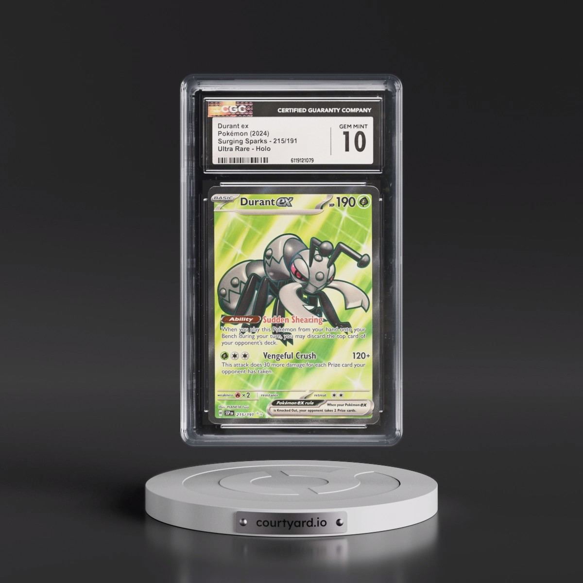 2024 Surging Sparks - SSP EN #215/191 Durant ex - Ultra Rare Holo (CGC 10 GEM MINT)