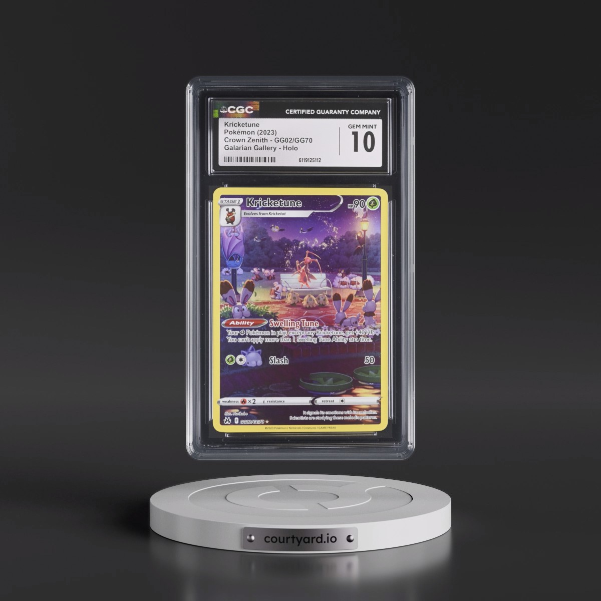 2023 Crown Zenith Kricketune - Galarian Gallery Holo #GG02/GG70 CGC 10