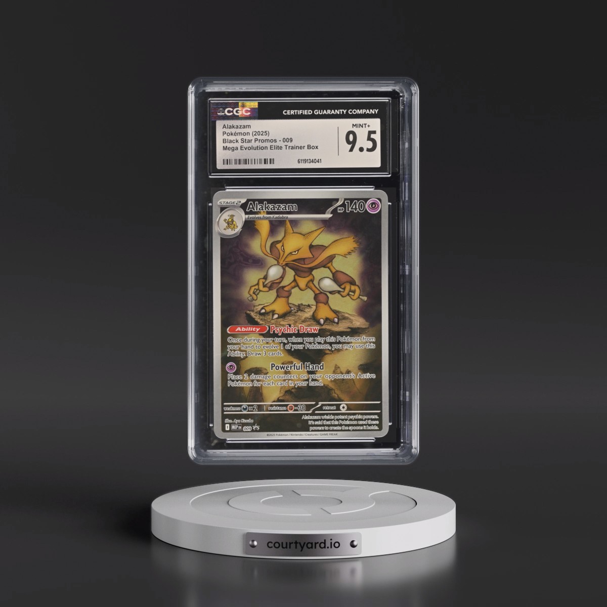 2025 Black Star Promos - Mega Evolution MEP EN #009 Alakazam - Mega Evolution Elite Trainer Box (Holo) (CGC 9.5 MINT+)