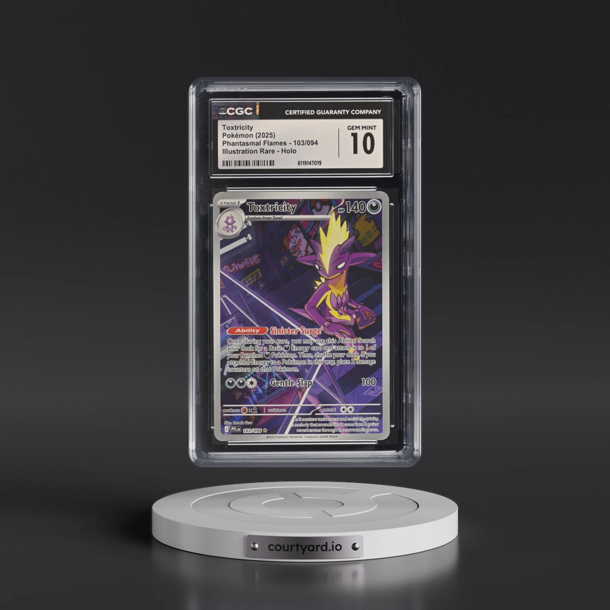 2025 Phantasmal Flames - PFL EN #103/094 Toxtricity - Illustration Rare Holo (CGC 10 GEM MINT)