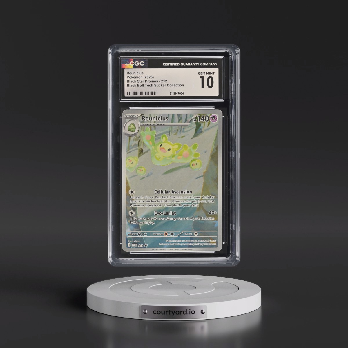 2023 Black Star Promos - Scarlet & Violet SVP EN #212 Reuniclus - Black Bolt Tech Sticker Collection (Holo) (CGC 10 GEM MINT)