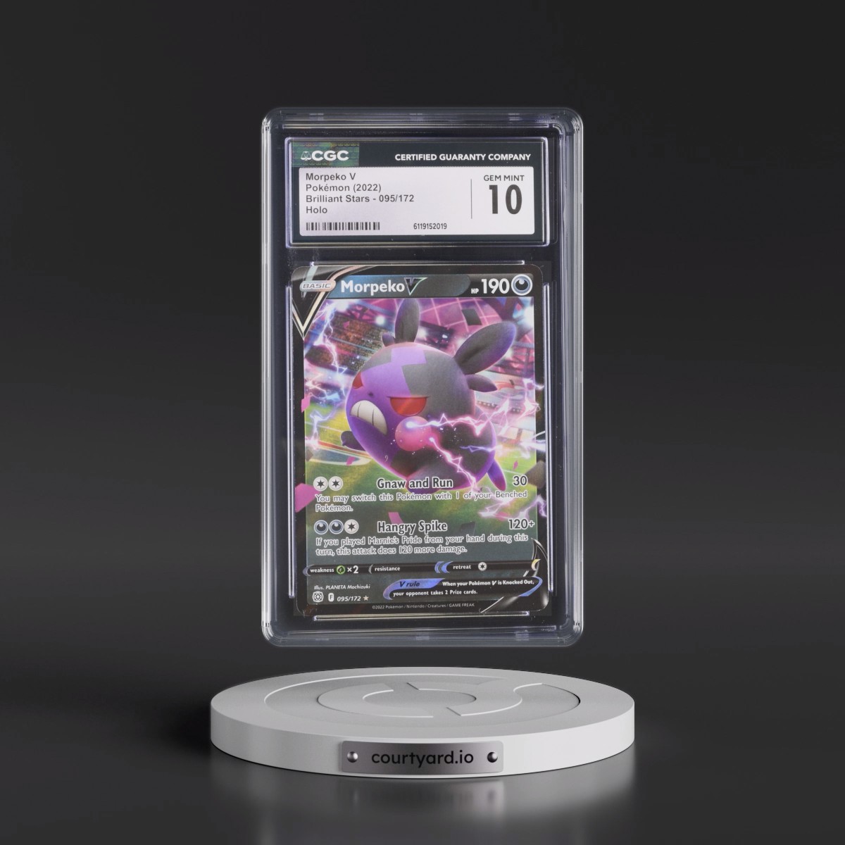 2022 Brilliant Stars #095/172 Morpeko V - Holo (CGC 10 GEM MINT)