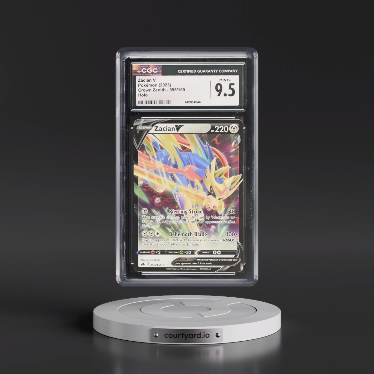 2023 Crown Zenith #095/159 Zacian V - Holo (CGC 9.5 MINT+)