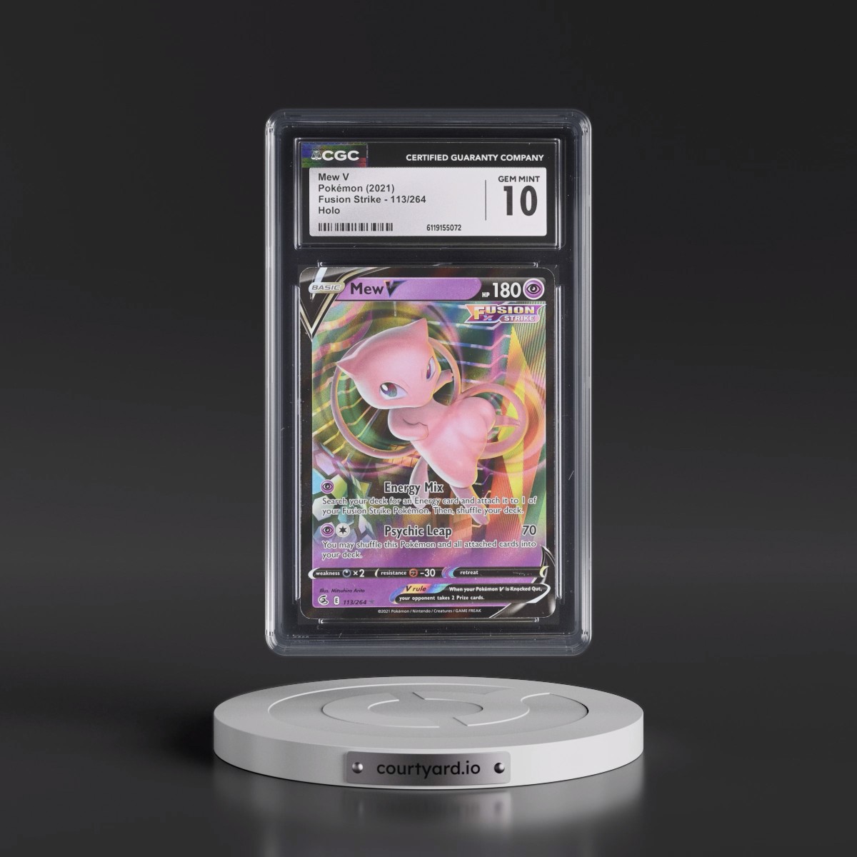 2019 Fusion Strike #113/264 Mew V - Holo (CGC 10 GEM MINT)