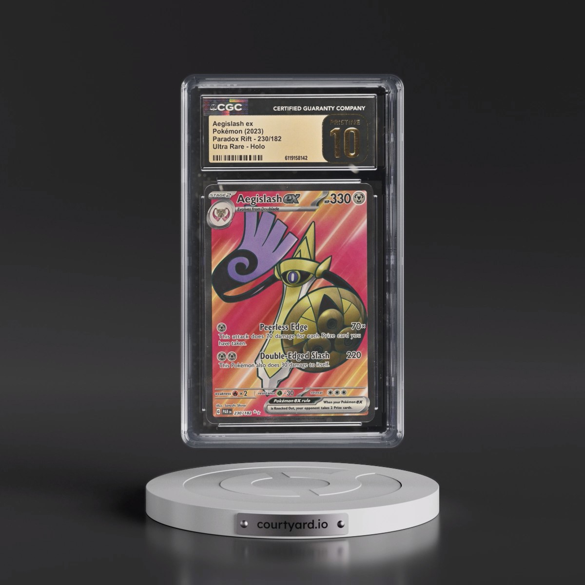 2023 Paradox Rift - PAR EN #230/182 Aegislash ex - Ultra Rare Holo (CGC 10 PRISTINE)