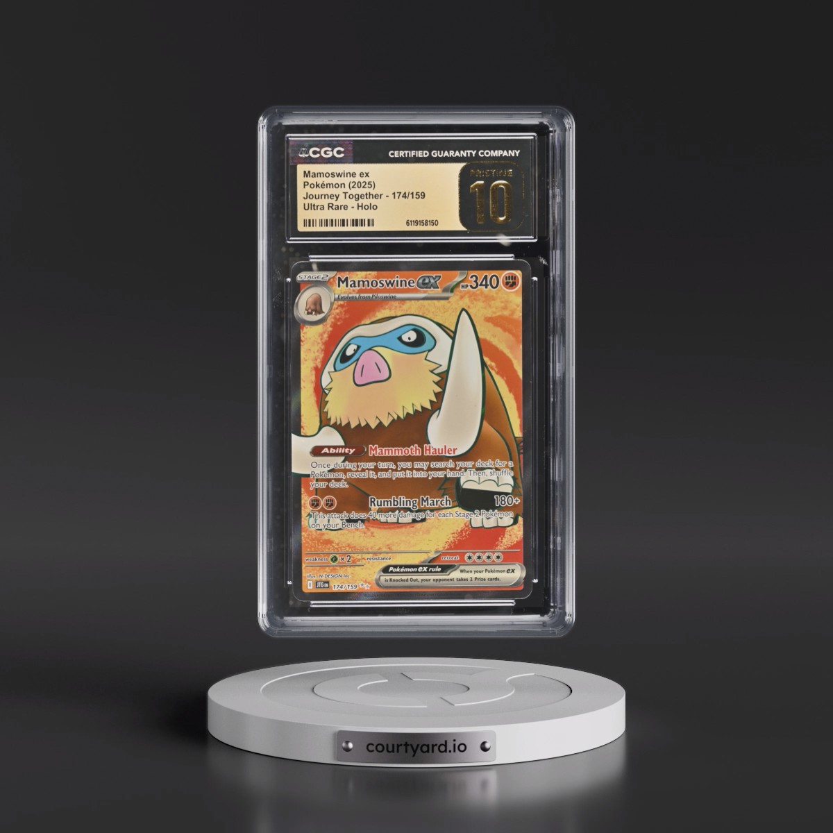 2024 Journey Together - JTG EN #174/159 Mamoswine ex - Ultra Rare Holo (CGC 10 PRISTINE)