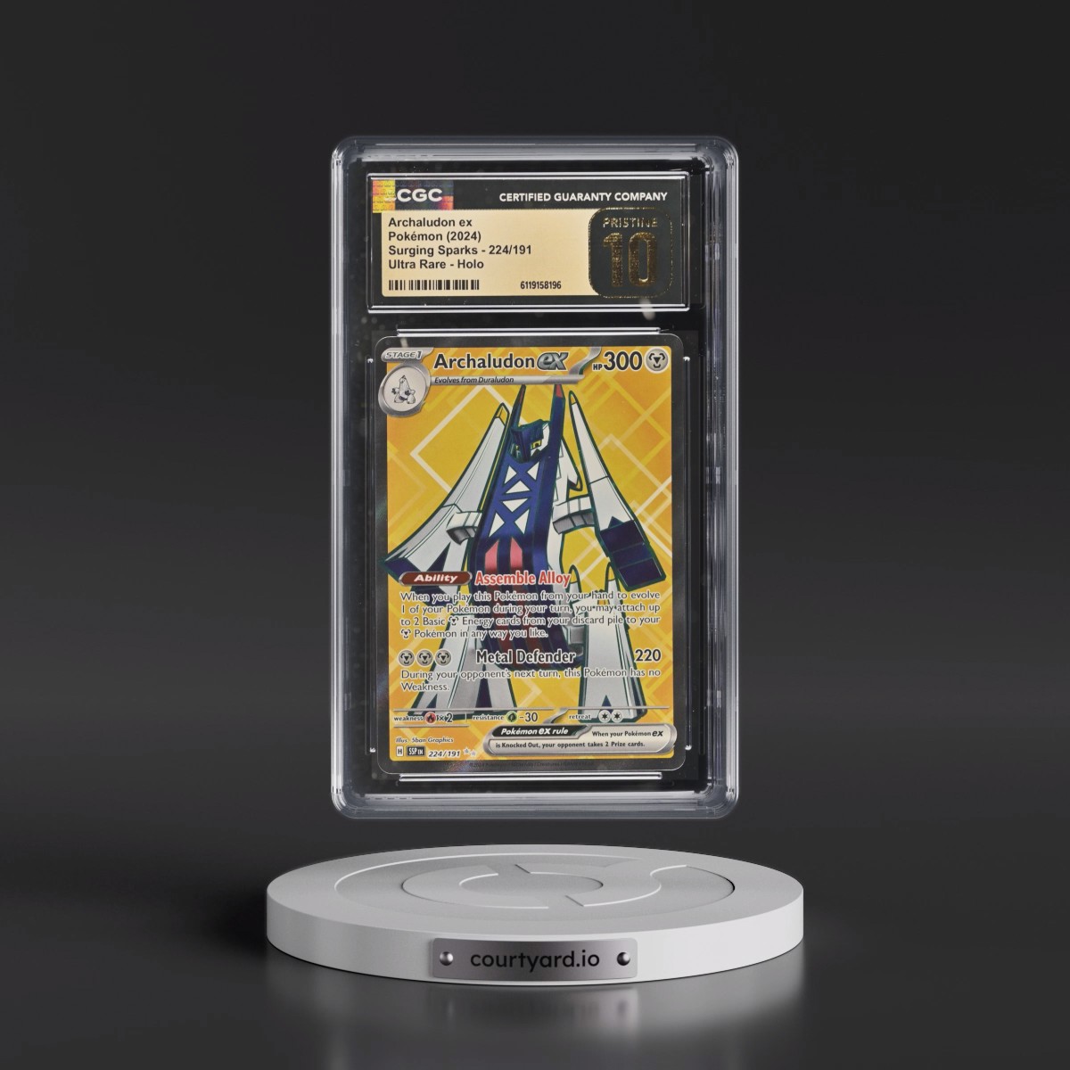 2024 Surging Sparks - SSP EN #224/191 Archaludon ex - Ultra Rare Holo (CGC 10 PRISTINE)