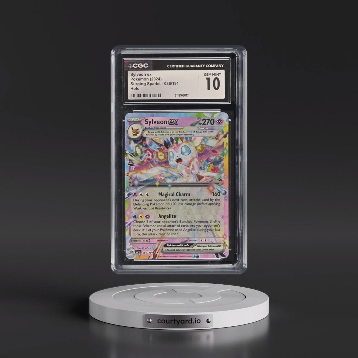 2024 Surging Sparks - SSP EN #086/191 Sylveon ex - Holo (CGC 10 GEM MINT)