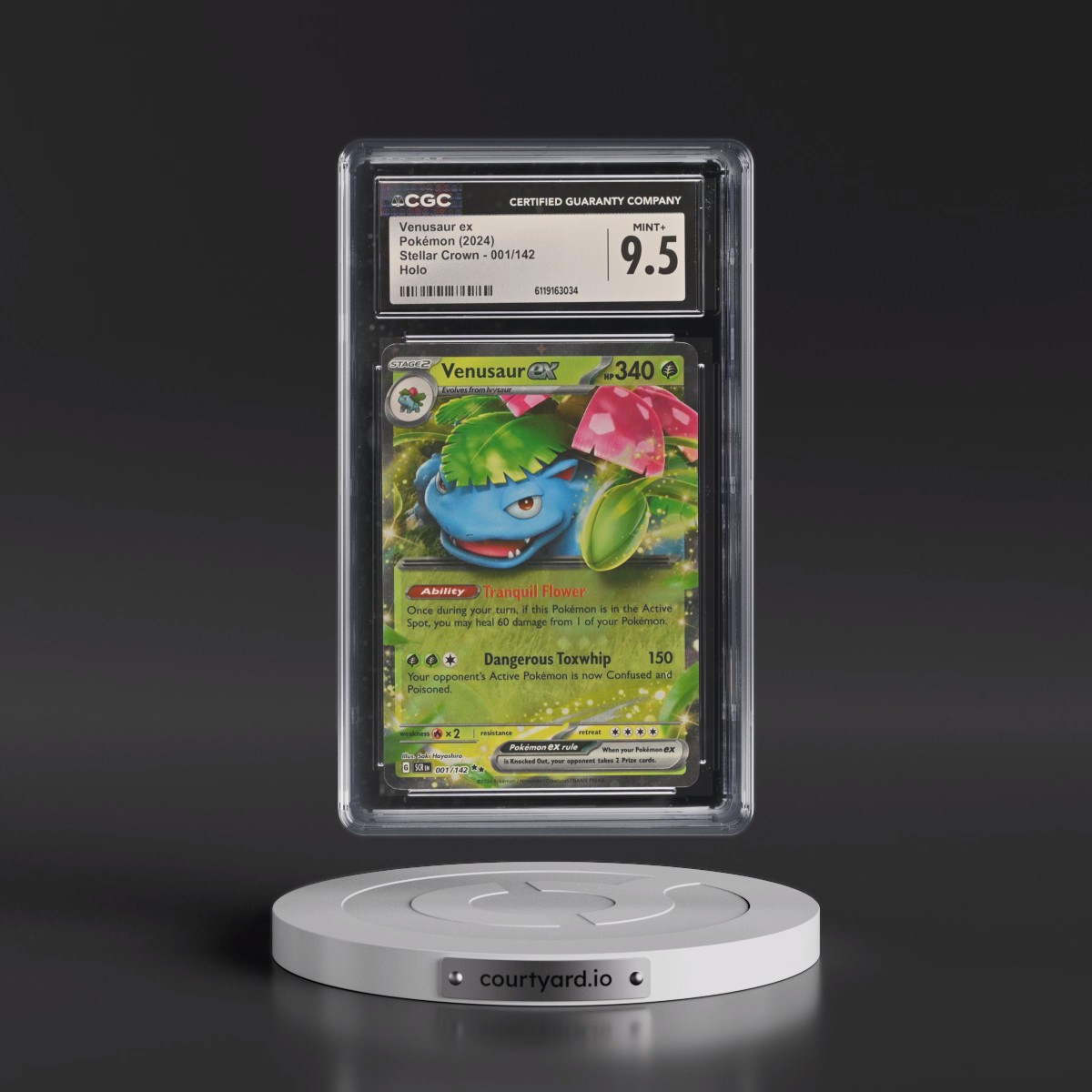 2024 Stellar Crown - SCR EN #001/142 Venusaur ex - Holo (CGC 9.5 MINT+)