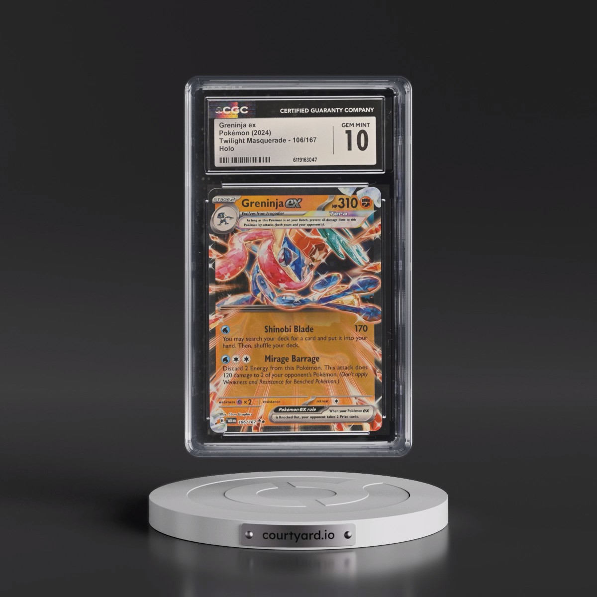 2024 Twilight Masquerade - TWM EN #106/167 Greninja ex - Holo (CGC 10 GEM MINT)